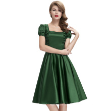 Belle Poque Hollowed Back Kurzarm Green Swing Kleid Pin Up Kleid Vintage 50er Jahre Retro Kleid BP000025-4